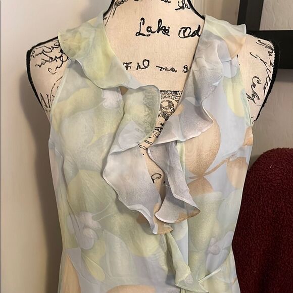 Y2K The Limited Silk Floral Design Ruffle Wrap Dress Cottagecore Feminine - Picture 2 of 10